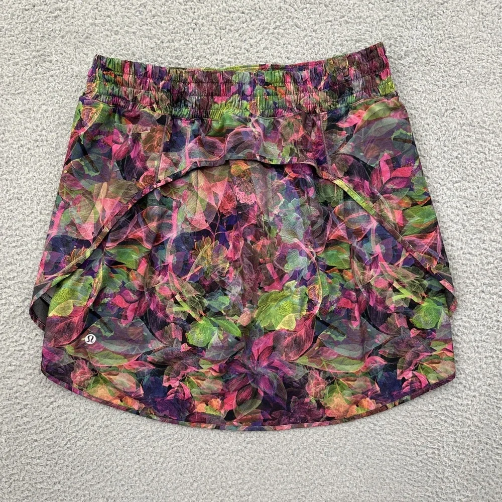 Lululemon Hotty Hot Skirt Skort High Rise Vivid Floral Athletic Women's 10 Tall